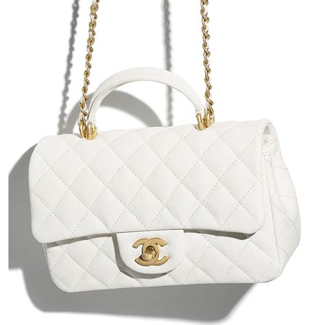 chanel nn267|Mini classic handbag with top handle, Patent calfskin & gold.